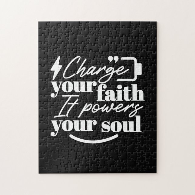 Motivational Christian Quote – Charge Your Faith Pussel (Vertikal)