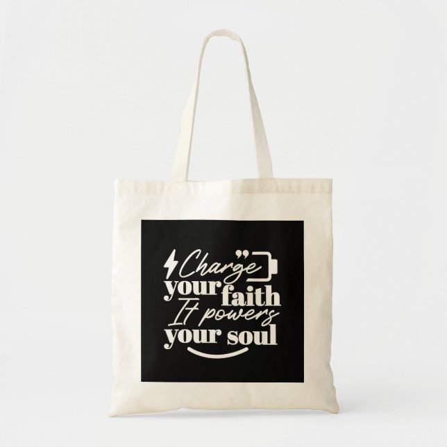 Motivational Christian Quote – Charge Your Faith Tygkasse (Framsidan)