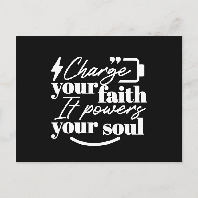 Motivational Christian Quote – Charge Your Faith Vykort (Framsida)