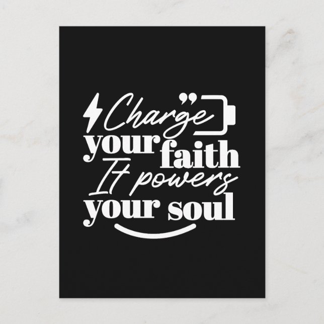 Motivational Christian Quote – Charge Your Faith Vykort (Framsida)