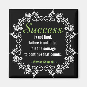 Motivational citationstecken för Churchill Magnet