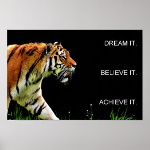 motivational citationstecken för tigerprestation poster