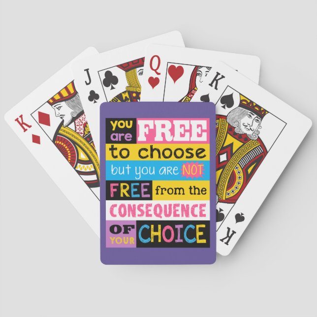 Motivational citationstecken/roligt/typografi casinokort (Baksidan)