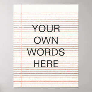 Motivational citationsteckenaffisch, din egna ord poster