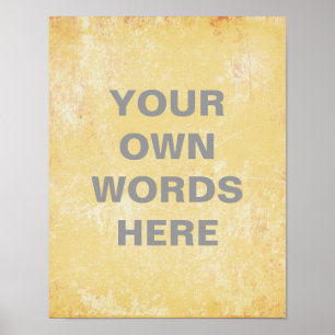 Motivational citationsteckenaffisch, gul grunge poster
