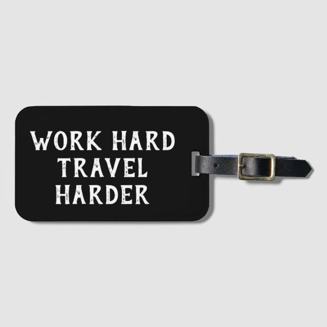 Motivational citationsteckenarbete reser hårt mer bagagebricka (Framsida horisontal)