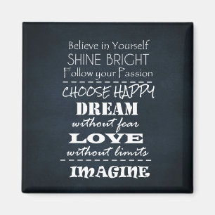 Motivational citationsteckenbekräftelser magnet