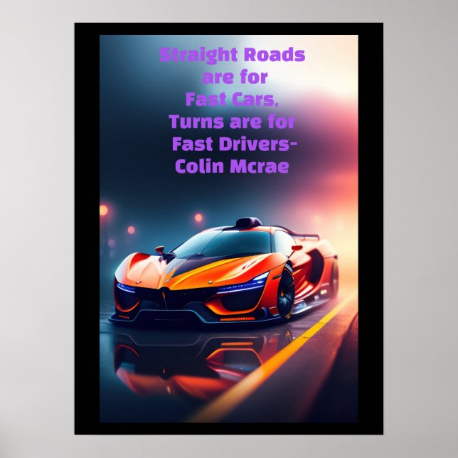 Motivational Colin Mcrae Rak Roads Poster (Framsidan)