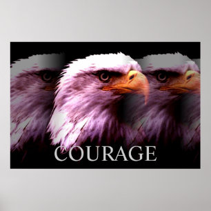 Motivational Courage American Örn Poster