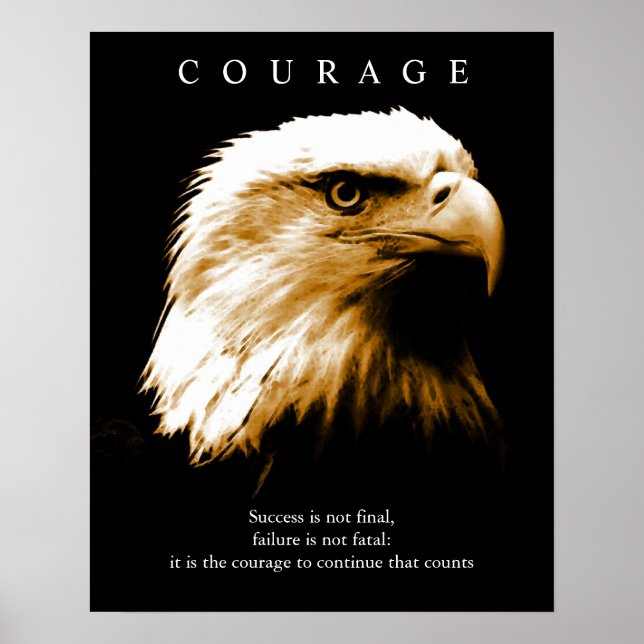 Motivational Courage Bald American Eagle Poster (Framsidan)