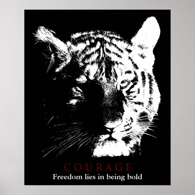 Motivational Courage Tiger Poster (Framsidan)