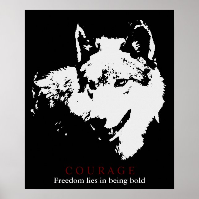 Motivational Courage Varg Poster (Framsidan)