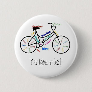 Motivational cykel, cykel som cyklar, sport, hobby knapp