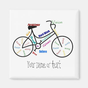 Motivational cykel, cykel som cyklar, sport, hobby magnet