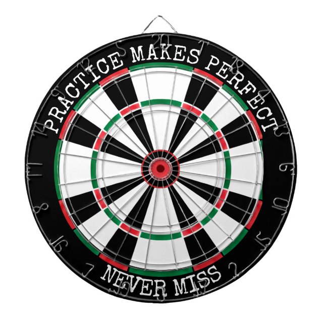 Motivational Dartboard Wall Art Practice Quote Darttavla (Framsidan)