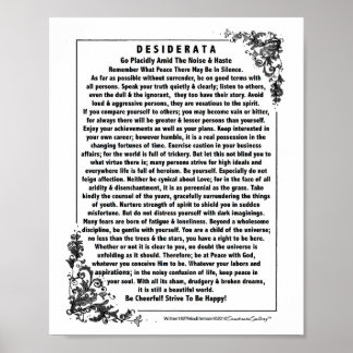 Motivational Desiderata Dikt från Max Ehrmann Poster
