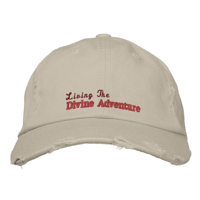 Motivational Divine Äventyr Rosa Rustic Broderad Keps (Framsida)