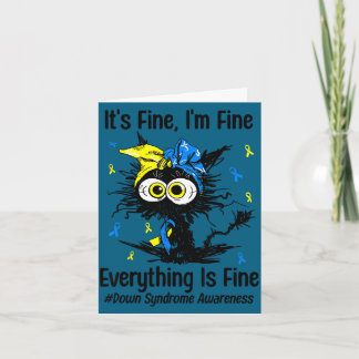 Motivational down syndrome awareness cat t21 kort