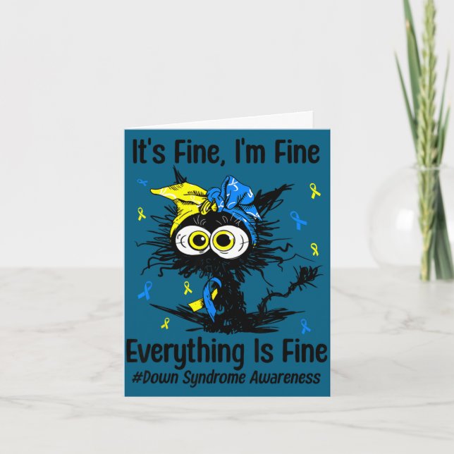 Motivational down syndrome awareness cat t21 kort (Framsida)