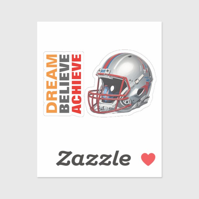 Motivational Dream Believe Achieve Football Klistermärken (Ark)