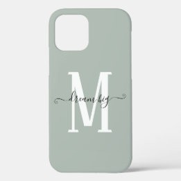 Motivational Dream Big Monogram Initial Sage