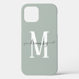 Motivational Dream Big Monogram Initial Sage