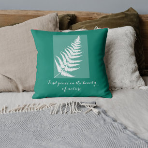 Motivational fern Boho grönt Kudde