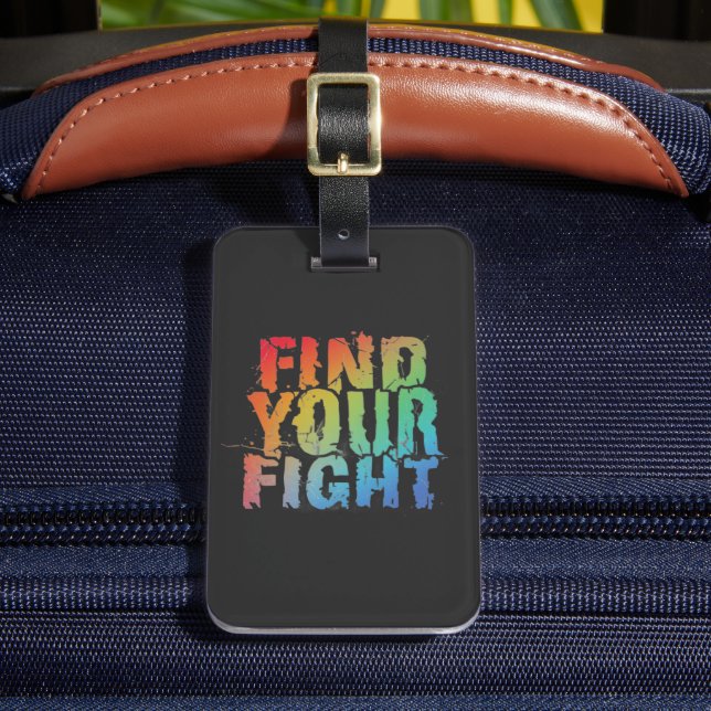 Motivational Find Your Fight Quote Art Bagagebricka (Framsida Insitu 2)
