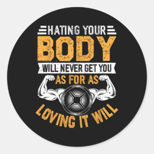 Motivational Fitness Bodybuilding Workout Gym Quot Runt Klistermärke