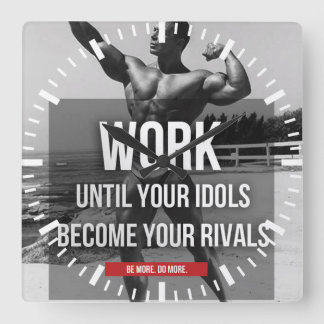 Motivational Fitness Gym Fyrkantig Klocka