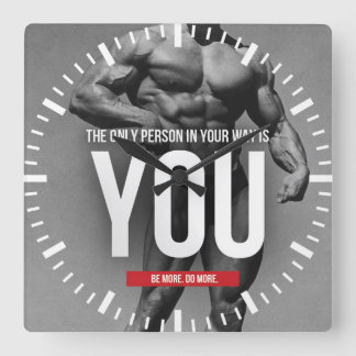 Motivational Fitness Gym Fyrkantig Klocka