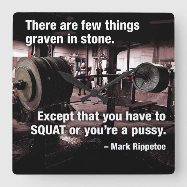 Motivational Fitness Gym Fyrkantig Klocka (Framsida)