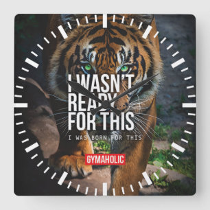Motivational Fitness Gym Fyrkantig Klocka