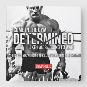 Motivational Fitness Gym Fyrkantig Klocka