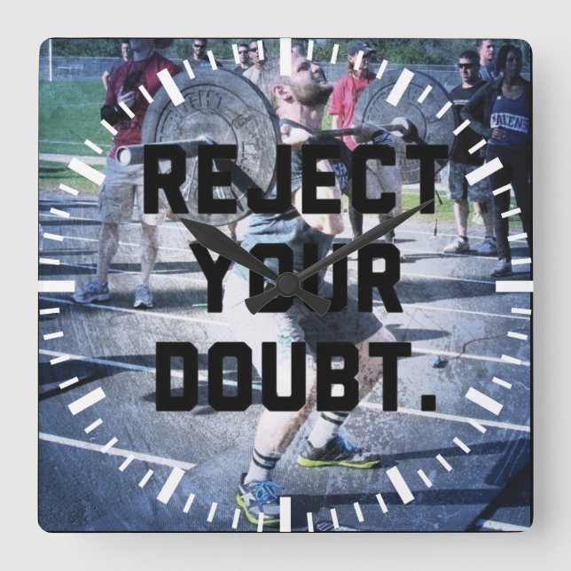 Motivational Fitness Gym Fyrkantig Klocka (Framsida)