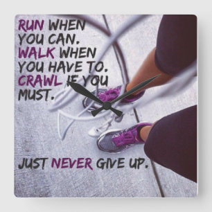 Motivational Fitness Gym Fyrkantig Klocka