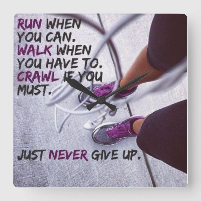 Motivational Fitness Gym Fyrkantig Klocka (Framsida)