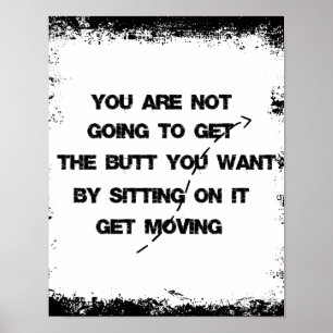Motivational Fitness Hämta Flytta Gym Quote Poster
