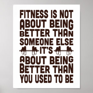 Motivational Fitness Quotes, Gym Décor Poster