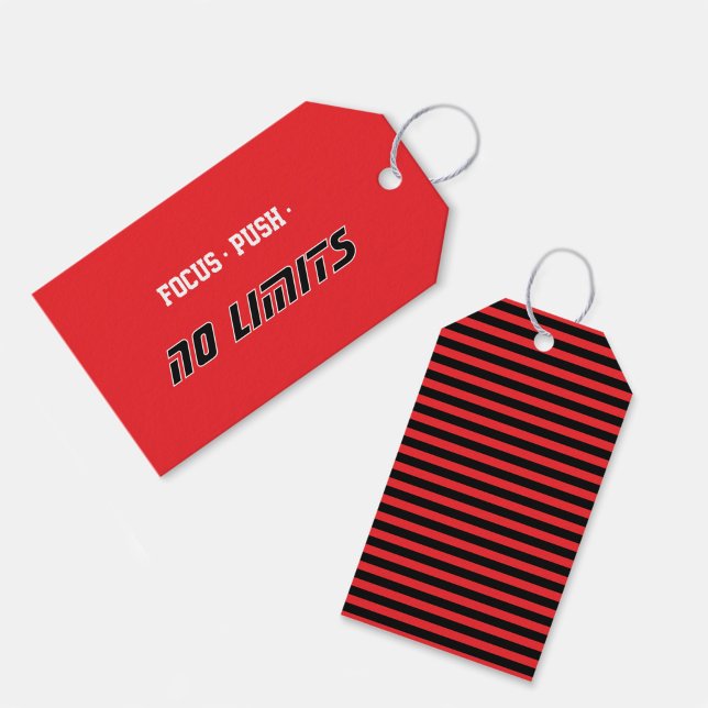 Motivational Fitness Red Presentetikett (Skapare uppladdad)