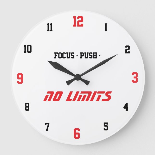 Motivational Fitness Wall Clock Stor Klocka (Framsida)