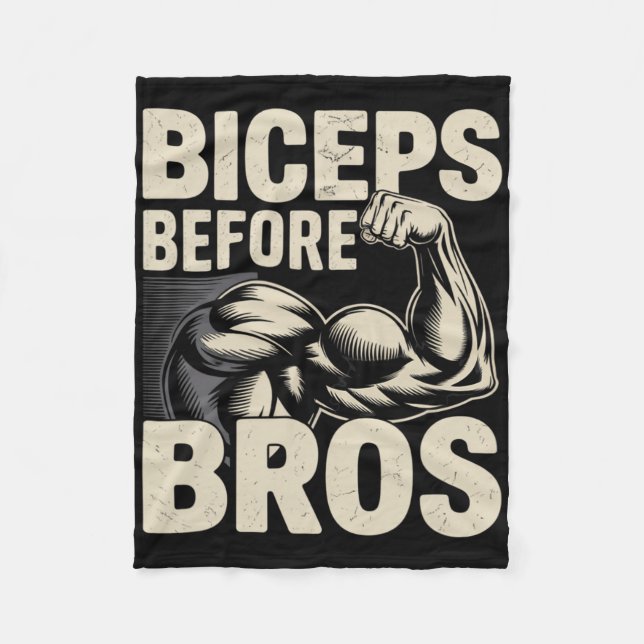 Motivational Funny Gym Humor Biceps Gains Biceps B Fleecefilt (Framsidan)