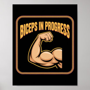 Motivational Funny Gym Humor Biceps Gains Biceps I Poster