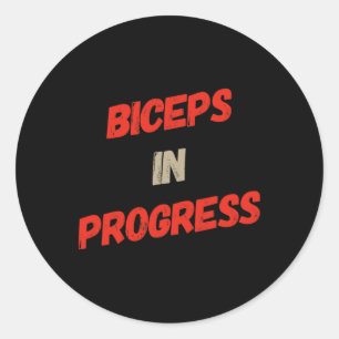 Motivational Funny Gym Humor Biceps Gains Biceps I Runt Klistermärke
