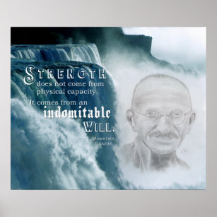 Motivational Gandhi Strength Quote Poster