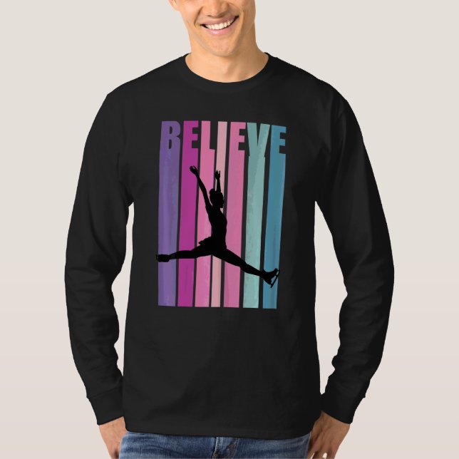 Motivational Girls Ice Skating Skater Figur Dance T Shirt (Framsida)