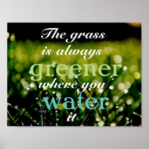 Motivational gräs är mer grön var du bevattnar poster
