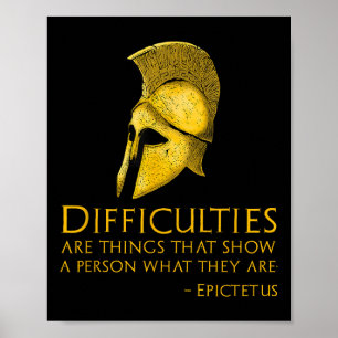 Motivational Greece Philosophy - Epictetus Quote - Poster