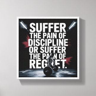 Motivational Gym Wall Art - Suffer the Pain of Dis Canvastryck