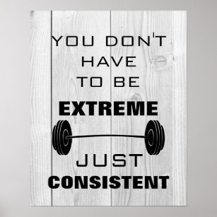 Motivational Gym Workout Fitness citat rustik wood Poster